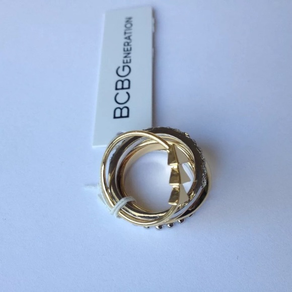 BCBGENERATION STACKABLE RINGS GOLD SILVER TONED - Picture 4 of 4